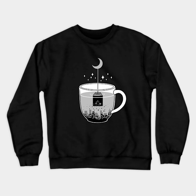 Please Brew Me a Goodnight 2 (Black) Crewneck Sweatshirt by Episodic Drawing